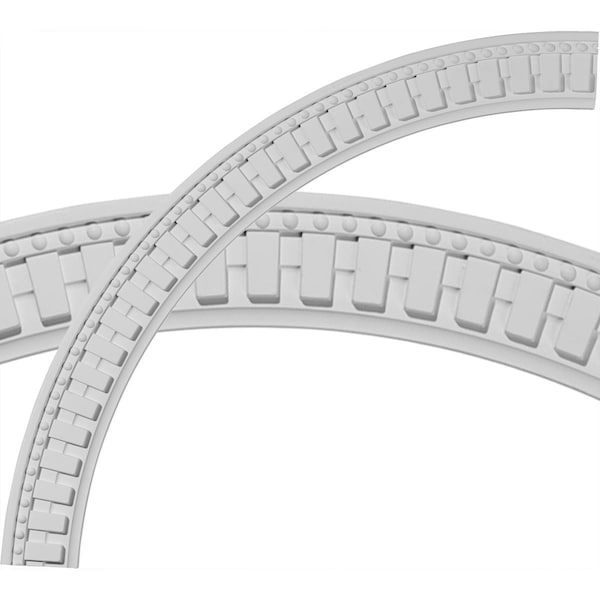 Ekena Millwork 47"OD x 40 1/2"ID x 3 1/4"W x 1 1/8"P Dentil and Bead Ceiling Ring (1/4 of complete circle) CR47DT - main